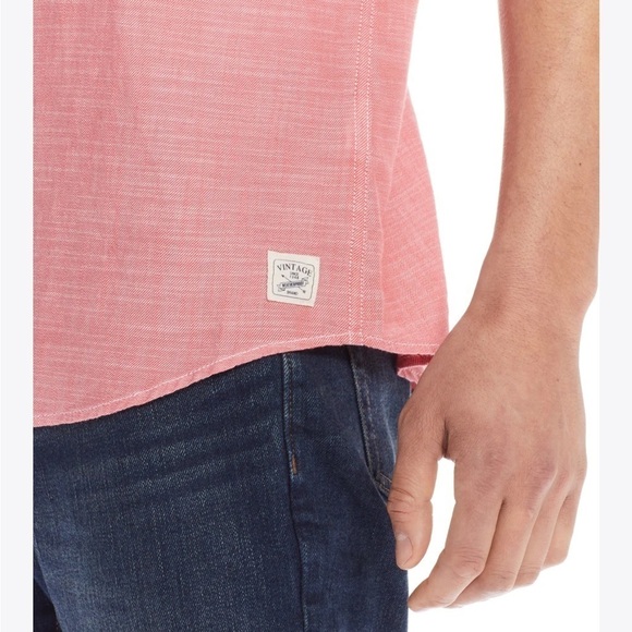 Weatherproof Vintage shirt short sleeves Solid Country Twill Shirt in Cranberry - Picture 3 of 12